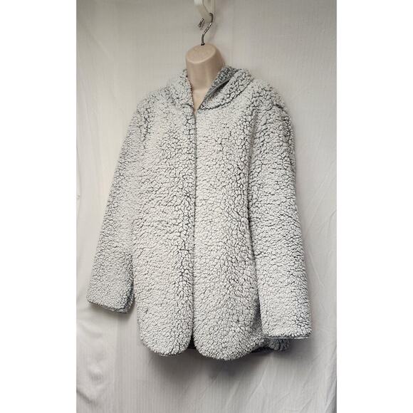 Victoria's Secret Fleece Gray Open Hooded Jacket Size 0/S - Picture 4 of 8
